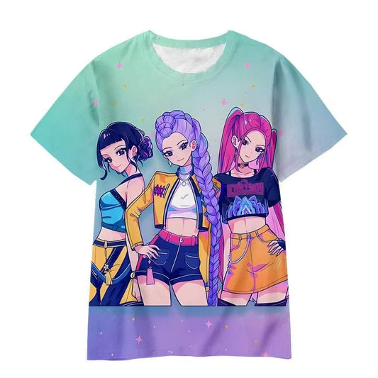 Teal Full Print Huntrix T-shirt