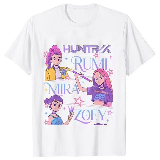 White Stylised Huntrix T-Shirt